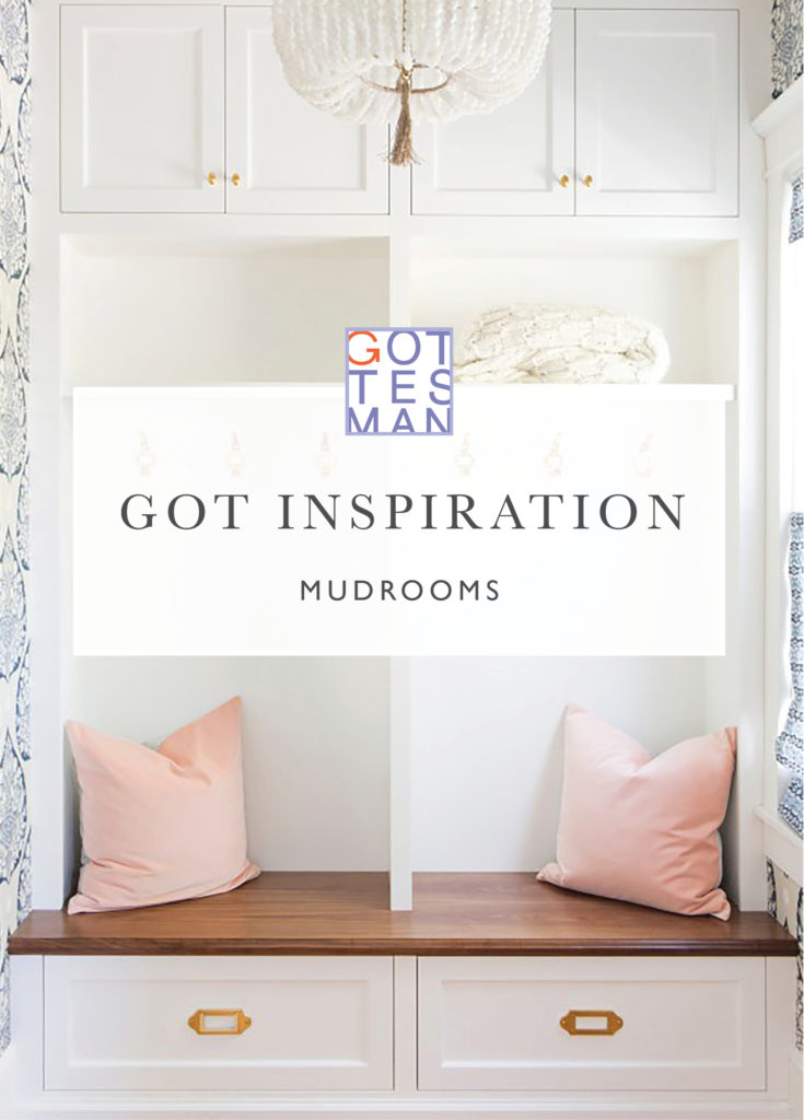 Inspirational mudroom with text overlay,"Got Inspiration: Mudrooms"