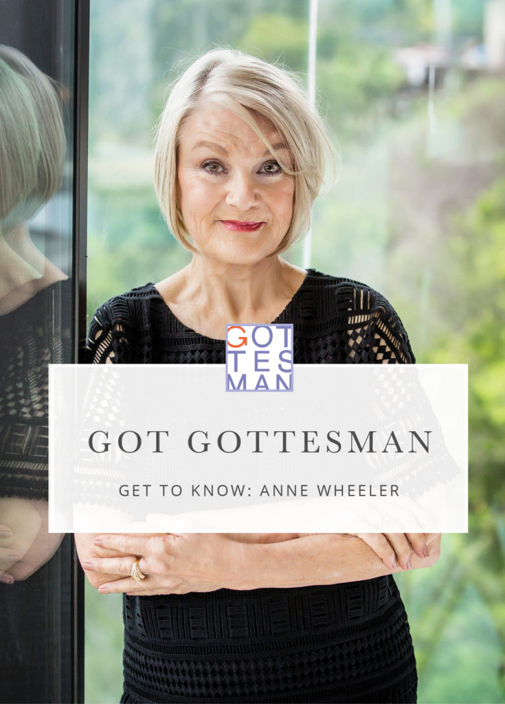 Headshop with text overlay, "Got Gottesman: Get to Know: Anne Wheeler"