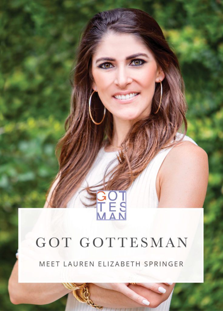 Headshot with text overlay, "Got Gottesman: Meet Lauren Elizabeth Springer"