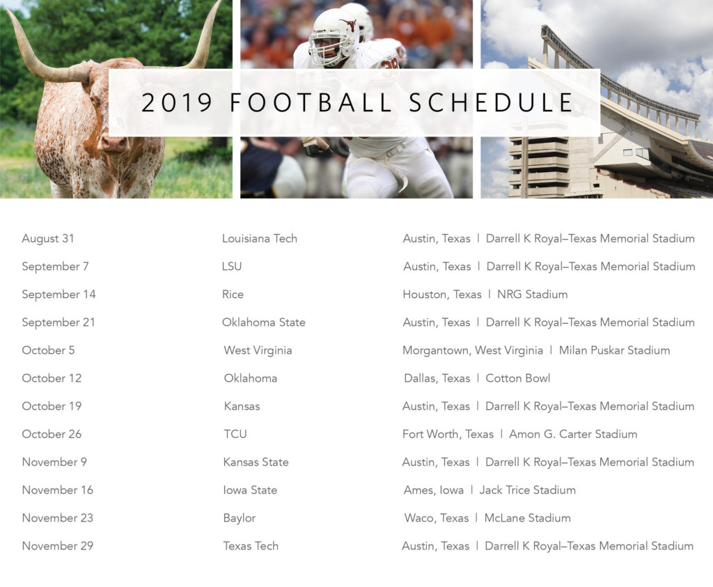 GOT GAME: UT Football Schedule + Where to Watch - Gottesman Residential Real Estate | Austin