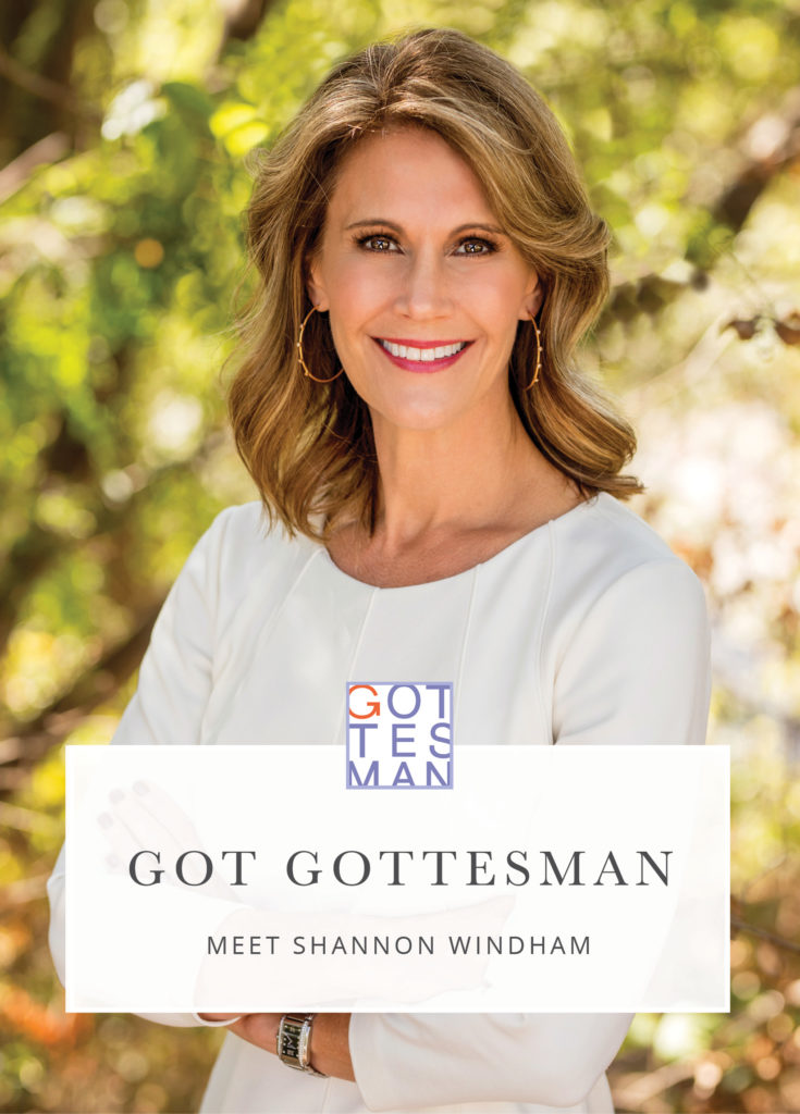 Headshot with text overlay, "Got Gottesman: Meet Shannon Windham"