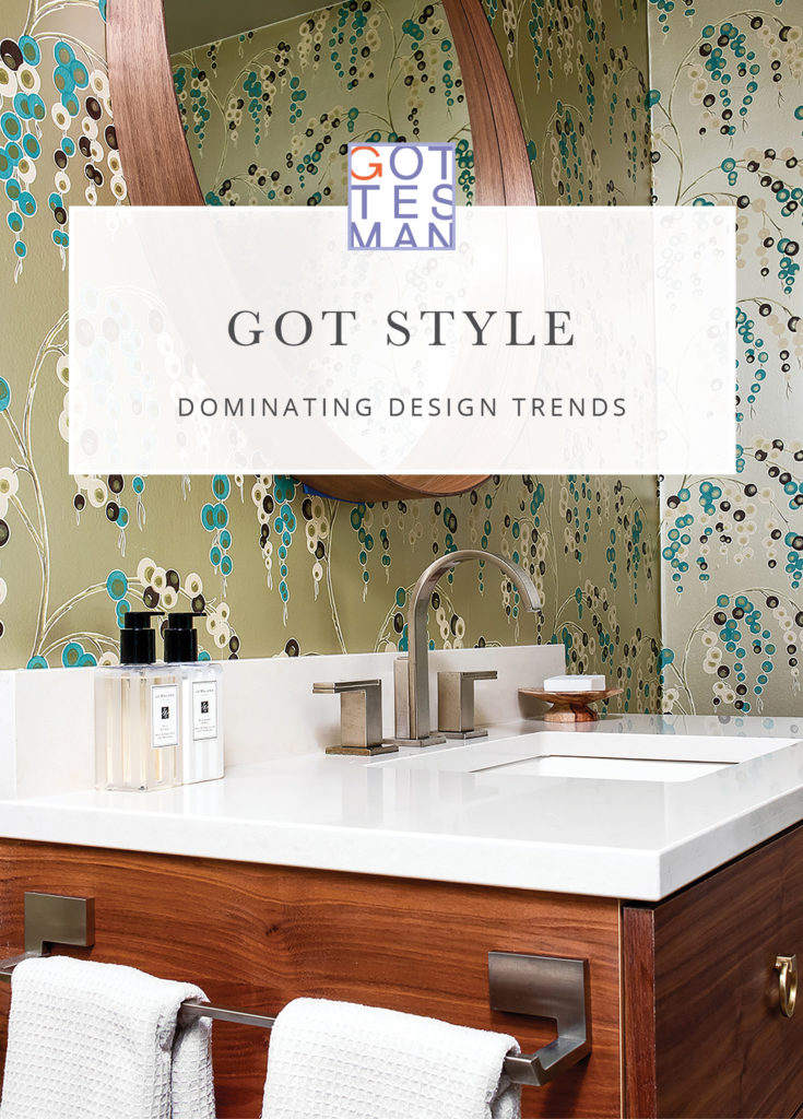 Bathroom with text overlay, "Got Bathroom: Dominating Design Trends"